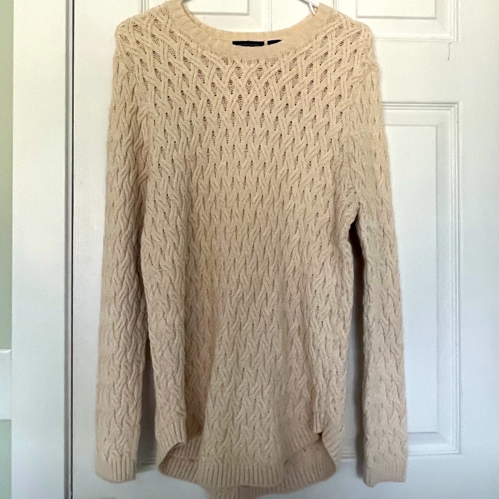 White knit sweater